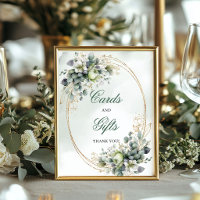 Botanische grüne Gold Cards und Geschenke Tischsch