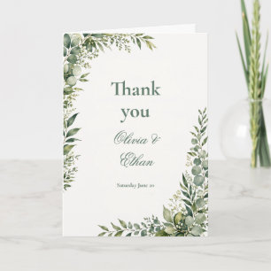 Botanische Grüne Hochzeits-Dankeschön-Karte Dankeskarte
