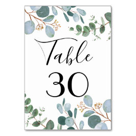 Botanische Grüne Hochzeitsfeier Tischnummer
