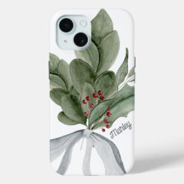 Botanische Grüne Mistletoe Personalisiert Case-Mate iPhone Hülle