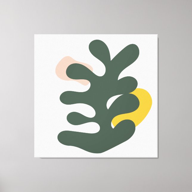 Botanische grüne Pflanze abstrakt Mitte des Jahrhu Leinwanddruck (Vorderseite)