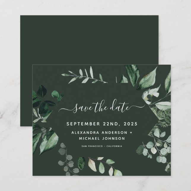 Botanische Grüne Smaragdgrüne Hochzeit (Vorne/Hinten)