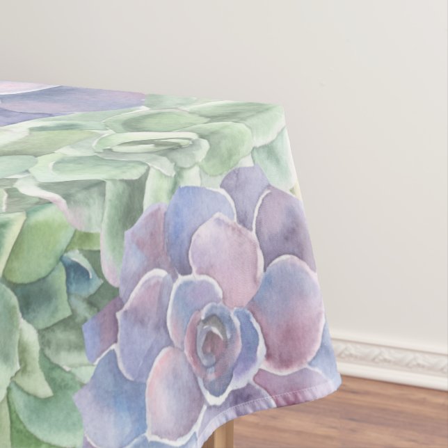 Botanische grüne und Lila Aquarellfarben Tischdecke (Beispiel)