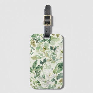 Botanische grüne Wasserfarbe Florale Blätter Natur Gepäckanhänger
