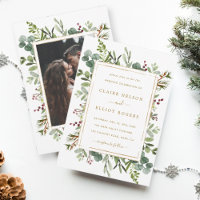 Botanische Grüne Weihnachtszeit Gold Hochzeit Foto