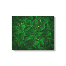 Botanische Grünmalerei Stretchierte Leinwand Print