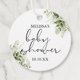 Botanische Grünpflanzen Blütendusche Geschenkanhänger