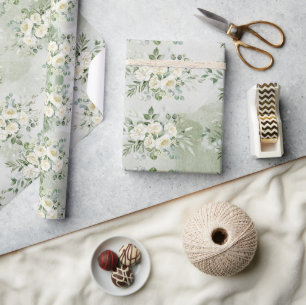 Botanische Grünpflanzen Brautparty Frühlingshochze Geschenkpapier
