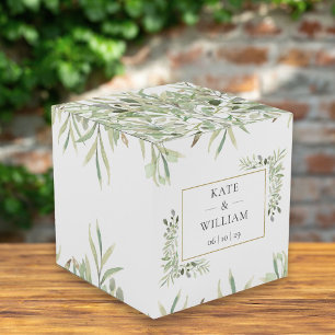 Botanische Grünpflanzen Hochzeit Danke Geschenkschachtel