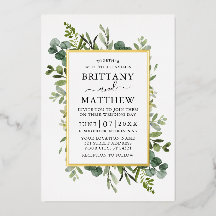 Botanische Grünpflanzen Hochzeit Gold
