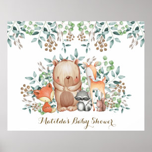 Botanische Grünpflanzen Tiere willkommen Baby Poster