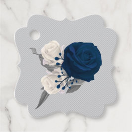 Botanische Gunst-Tag-Marke für Marineblau und Weiß Geschenkanhänger
