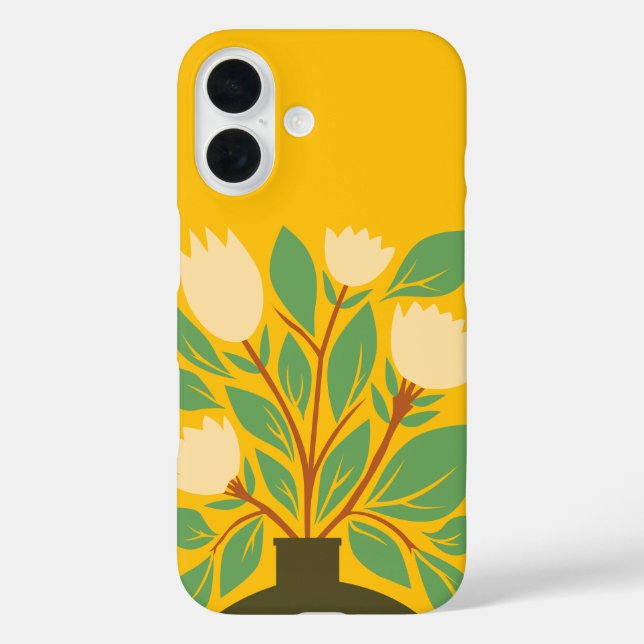 Botanische Hand zeichnend Blumentöpfe iPhone 16 Hülle (Rückseite)