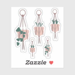 Botanische Hanging House Pflanze Multiples Grün Aufkleber