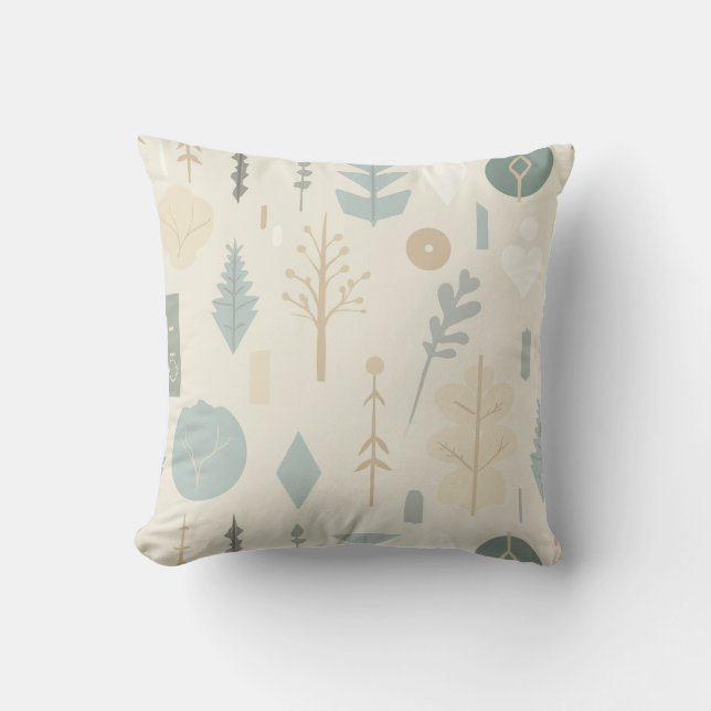 Botanische Harmonie - Minimalistisches Kissen (Vorderseite)