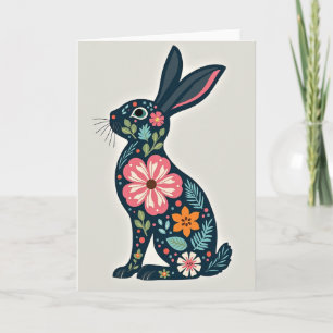 Botanische Hasenprofil-Kunstkarte Karte