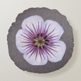 Botanische hellblaue Pelargonie-Blume Rundes Kissen