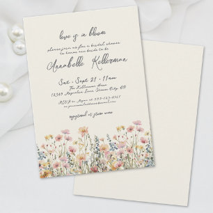 Botanische Herbst-Wildblumen-Brautparty Einladung