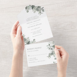 Botanische Hochzeit All In One Einladung