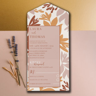 Botanische Hochzeit All In One Einladung