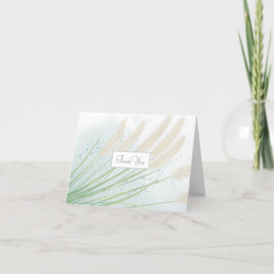 Botanische Hochzeit an der Küste Dankeskarte