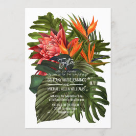 Botanische Hochzeit bei tropischer Brise Einladung