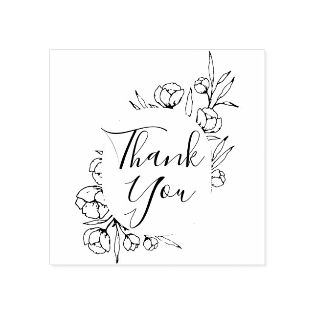 Botanische Hochzeit Danke Briefmarke Gummistempel (Prägung)