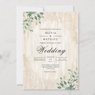 Botanische Hochzeit der Alten Erde Einladung