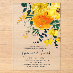 Botanische Hochzeit der Flora und Fauna Acryleinladungen