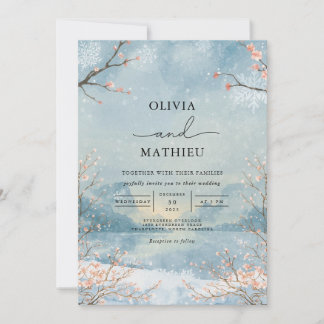 Botanische Hochzeit der Frostigen Branch Einladung
