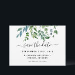 Botanische Hochzeit der grünen Foliage Save The Date<br><div class="desc">Grüne Kräuter - Grüne Blätter Wasserfarben Frühjahr Hochzeit Elegant und Moderne Save the Date auf weißem Hintergrund - beinhaltet schöne und elegante Schriftzeichen mit modernen botanischen Blätter und Grün für die besondere Hochzeitstagsfeier.</div>