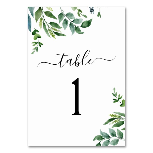 Botanische Hochzeit der grünen Foliage Tischnummer (Rückseite)