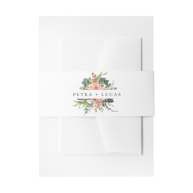 Botanische Hochzeit der Marine Einladungsbanderole (Vorderseite Beispiel)