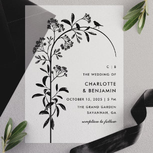 Botanische Hochzeit der modernen Black Bird