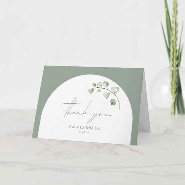 Botanische Hochzeit der modernen Seite Grüner Bota Karte (Vorderseite)