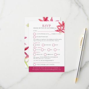 Botanische Hochzeit der Roten Orchidee RSVP Karte