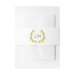 Botanische Hochzeit des Lemon Wreath Einladungsbanderole