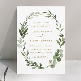 Botanische Hochzeit des Wreath Gold Einladung