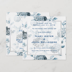 Botanische Hochzeit eines Vintagen Blumentoils Einladung