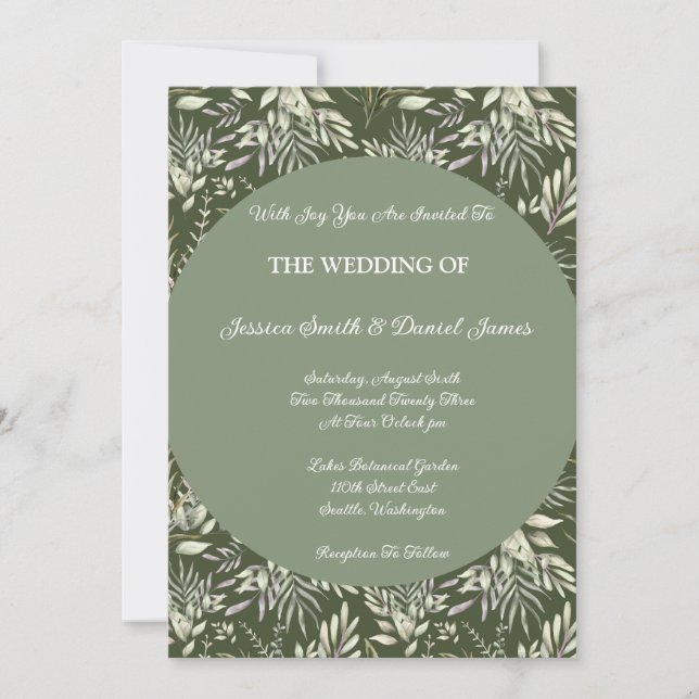 Botanische Hochzeit Einladung (Vorderseite)