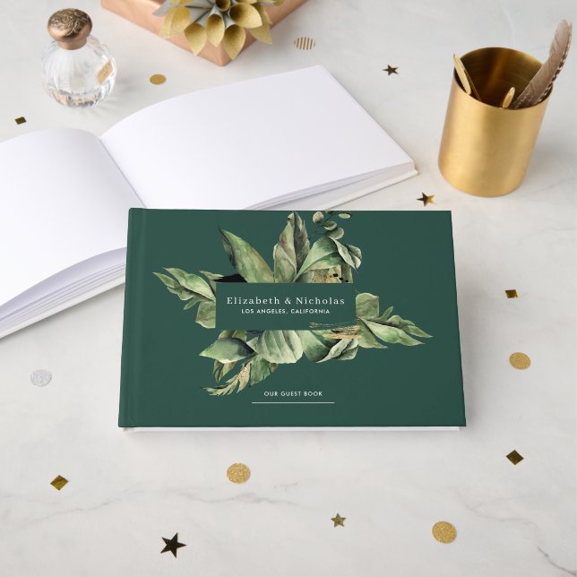 Botanische Hochzeit Gästebuch (Vorderseite Offen)