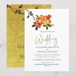 Botanische Hochzeit Gold Elegante Modernes Granata Einladung