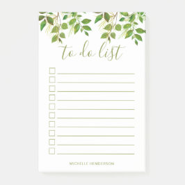 Botanische Hochzeit im eleganten Grünen Post-it Klebezettel