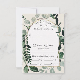 Botanische Hochzeit im Freien, beige UAWG RSVP Karte