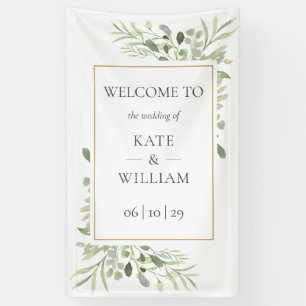 Botanische Hochzeit im Grünen - Begrüßungszeichen Banner