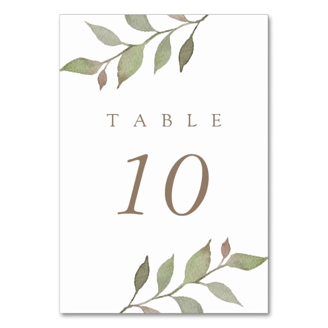 Botanische Hochzeit im Herbst Tischnummer (Vorderseite)