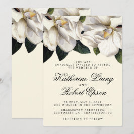 Botanische Hochzeit im Süden Magnoliens Einladung