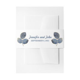 Botanische Hochzeit in Blue Gold Einladungsbanderole