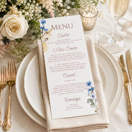 Botanische Hochzeit in Elegance Menükarte