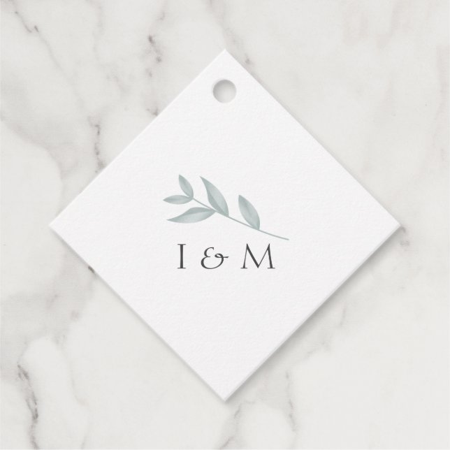 Botanische Hochzeit in Eleganform Geschenkanhänger (Vorderseite)